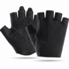 Black Gray Fingerless Gloves for Cycling and Training