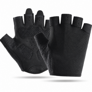 Black Gray Fingerless Gloves for Cycling and Training