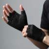 Black Gray Fingerless Gloves for Cycling and Training