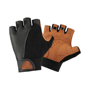 Black Orange Fingerless Cycling and Workout Gloves M–L