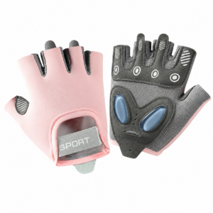 Adjustable Half-Finger Fitness Gloves in Cloud Pink