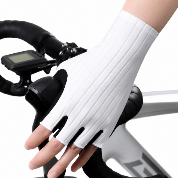 Half-Finger Cycling Gloves with Padded Palms in White