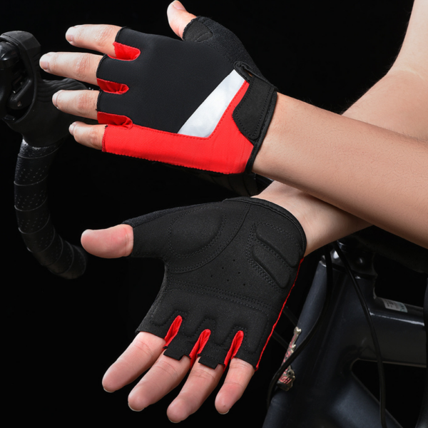 Half-Finger Bike and Fitness Gloves in Red