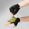 Green Half-Finger Exercise Gloves with Textured Palm
