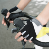 Black White Fingerless Workout and Cycling Gloves